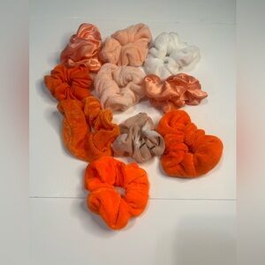10 New scrunchies hair accessories lot Orange Longhorns